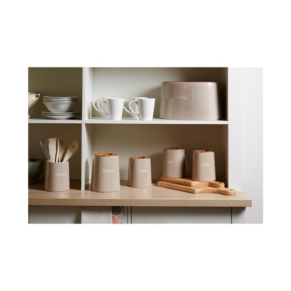 Krémovobiela dóza na cukor s bambusovým vrchnákom Premier Housewares Fletcher, 800 ml-image-1