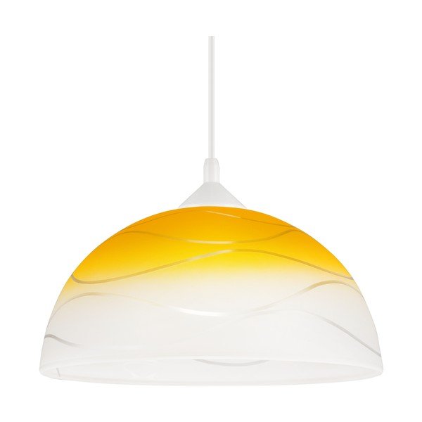 Žlté závesné svietidlo so skleneným tienidlom ø 30 cm Sfera – LAMKUR-image-4