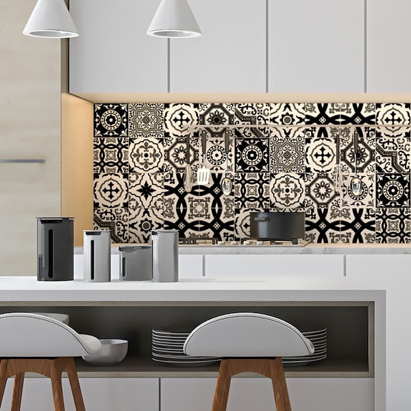 Sada 16 dekoratívnych samolepiek na stenu Ambiance Modern, 15 × 15 cm