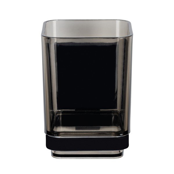 Čierny samodržiaci plastový téglik na zubné kefky Quadro – Wenko-image-2