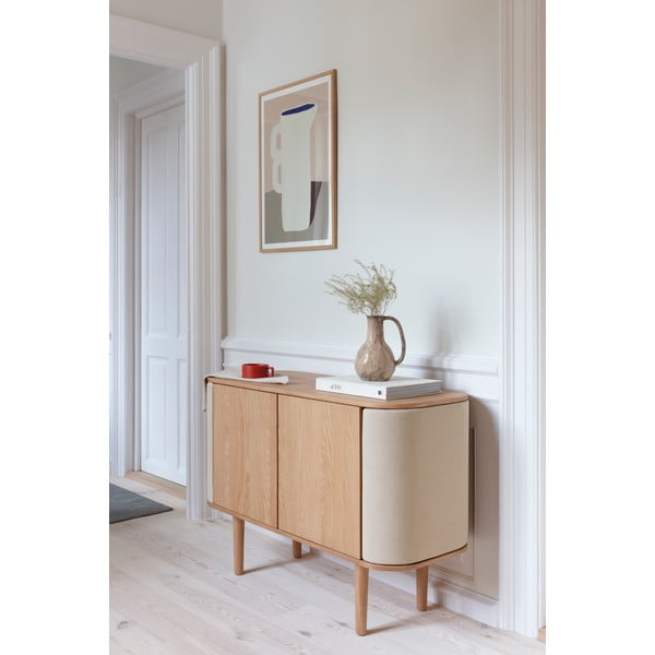 Nízka komoda v dekore duba v béžovo-prírodnej farbe 109x75 cm Treasures – UMAGE-image-1