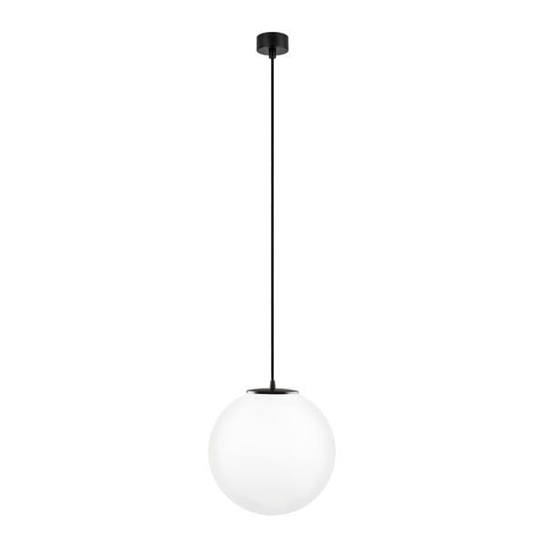 Biele stropné svietidlo s čiernym káblom Sotto Luce Tsuri, ∅ 30 cm