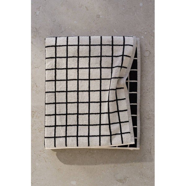Čierna/béžová bavlnená osuška 90x150 cm Grid – Jotex-image-1