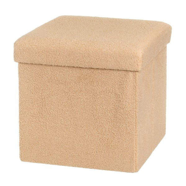 Svetlohnedý taburet z textílie buklé Folding – Casa Selección