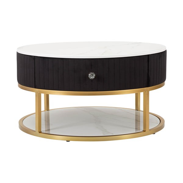 Okrúhly konferenčný stolík v čierno-zlatej farbe Montpellier – Mauro Ferretti