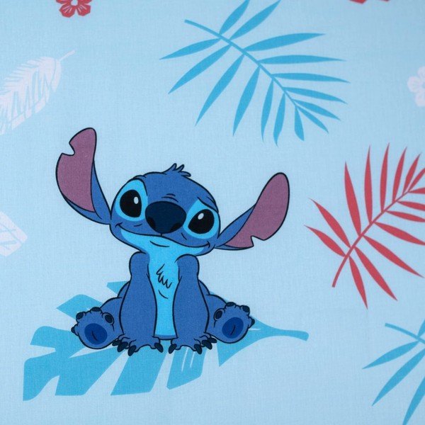 Modrá napínacia bavlnená detská plachta na jednolôžko 90x200 cm Lilo & Stitch "Blue" – Jerry Fabrics-image-2