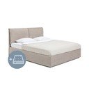 Čalúnená dvojlôžková posteľ taupe s úložným priestorom s matracom/s roštom 160x200 cm Thessa Pillow – Bonami Selection