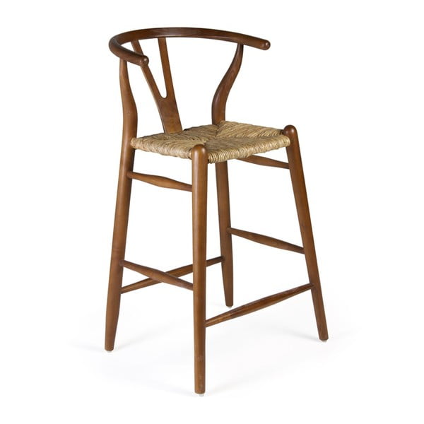 Barová stolička z dreva bieleho cédra a ratanu Moycor, výška 97 cm