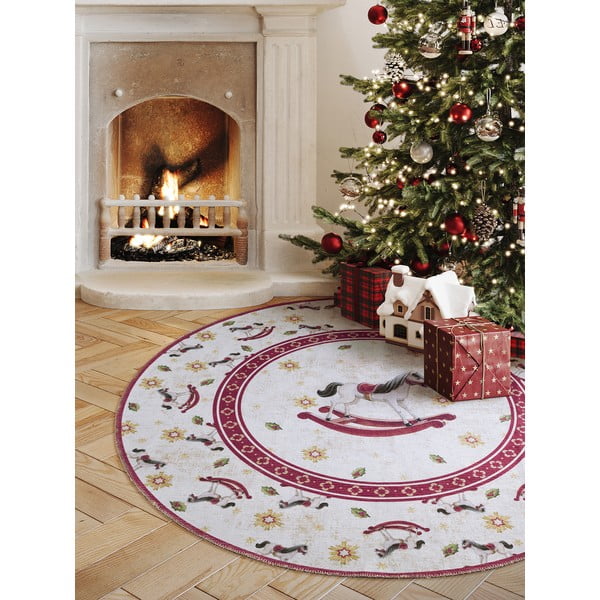 Červený okrúhly koberec s vianočným motívom ø 160 cm Toy's Delight Rocking Horse – Villeroy&Boch-image-1