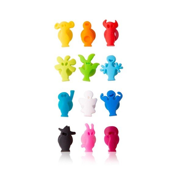 Silikónové rozlišovače na poháre v súprave Paty people – VacuVin