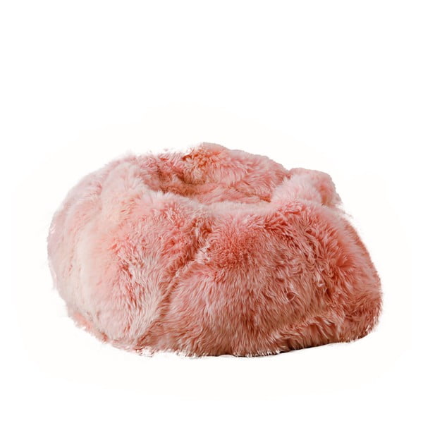 Ružový sedací vak z ovčej kožušiny Native Natural, ⌀ 110 cm