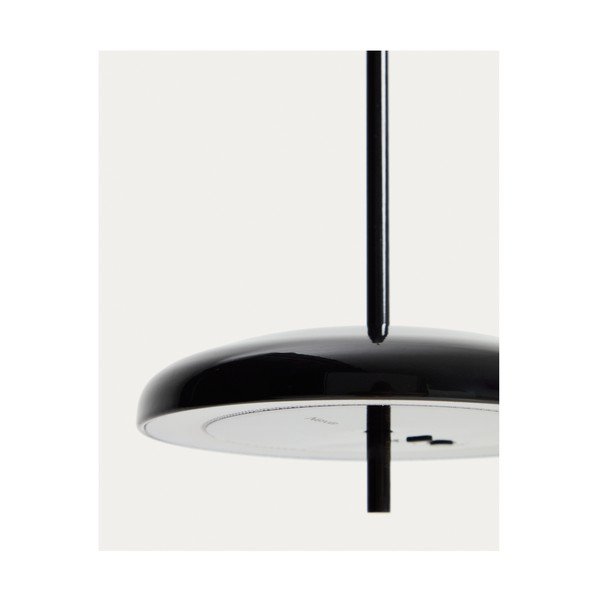 Čierne LED stmievateľné závesné svetlo s kovovým tienidlom Porte – Kave Home-image-3