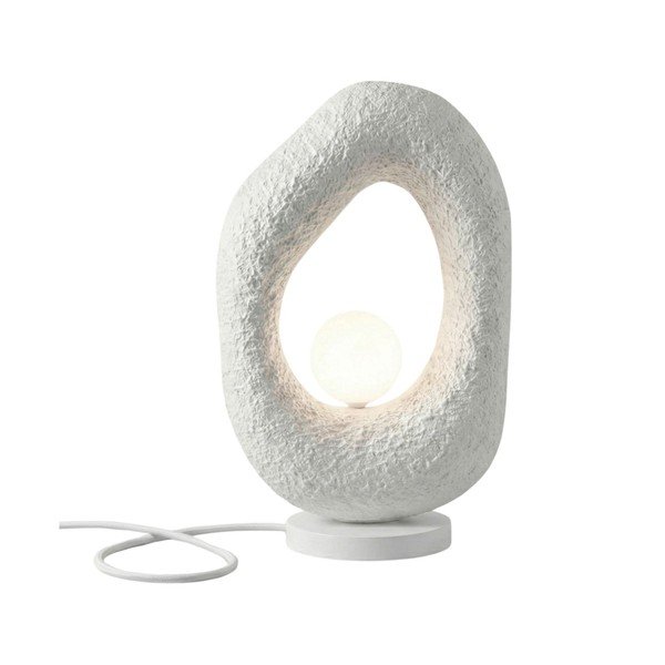 Biela kovová stolová lampa (výška  50 cm) Lore – Opviq lights