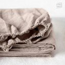 Svetlohnedá ľanová elastická plachta Linen Tales, 180 x 200 cm