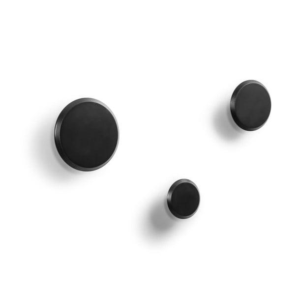 Čierne nástenné drevené háčiky v súprave 3 ks Nadua – Kave Home