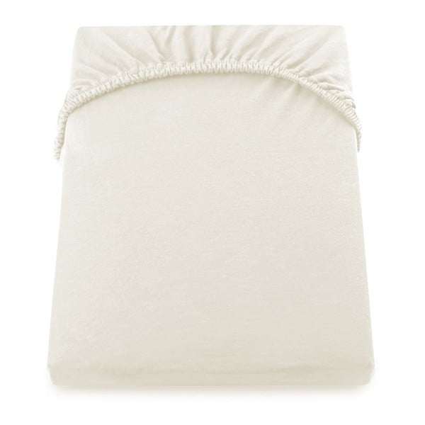 Krémová elastická plachta DecoKing Nephrite, 220/240 x 220 cm