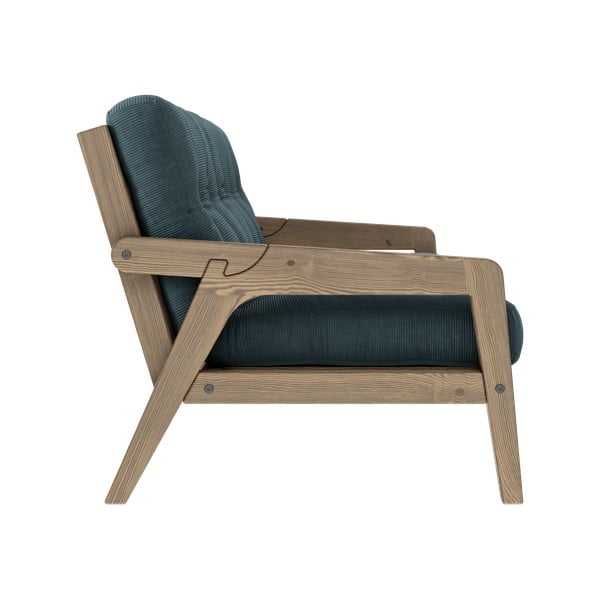 Modrá menčestrová rozkladacia pohovka 204 cm Grab - Karup Design-image-4