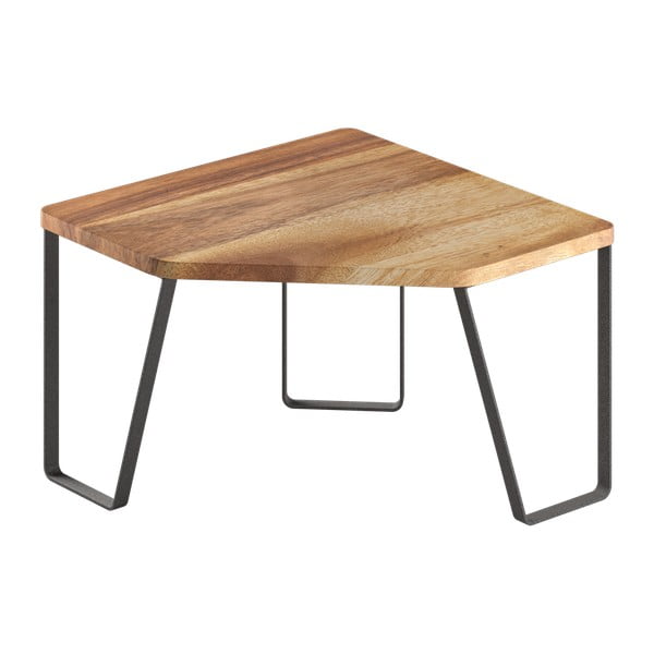 Ohová drevená prídavná polička v matne čierno-prírodnej farbe 25x25 cm York – Metaltex