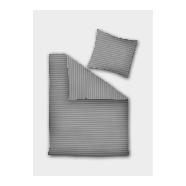Sivé obliečky z mikroperkálu na jednolôžko DecoKing Dima, 135 × 200 cm
