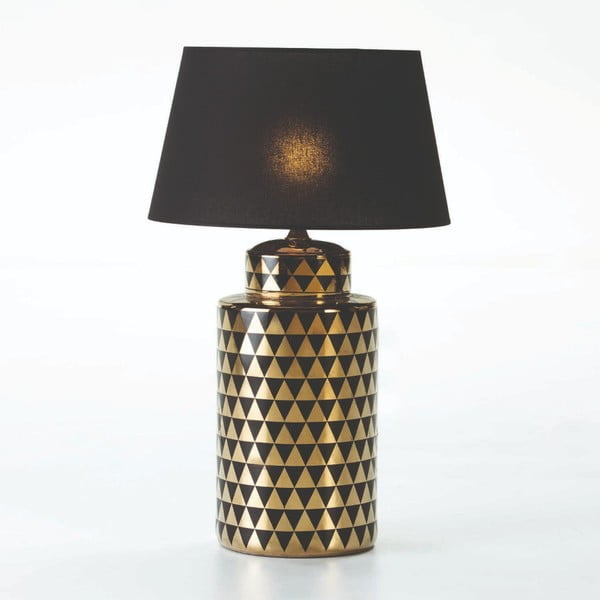 Keramická stolová lampa v čierno-zlatej farbe bez tienidla Thai Natura, výška 51 cm