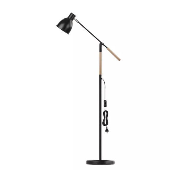 Čierna stojacia lampa s kovovým tienidlom (výška 150 cm) Edward – EMOS