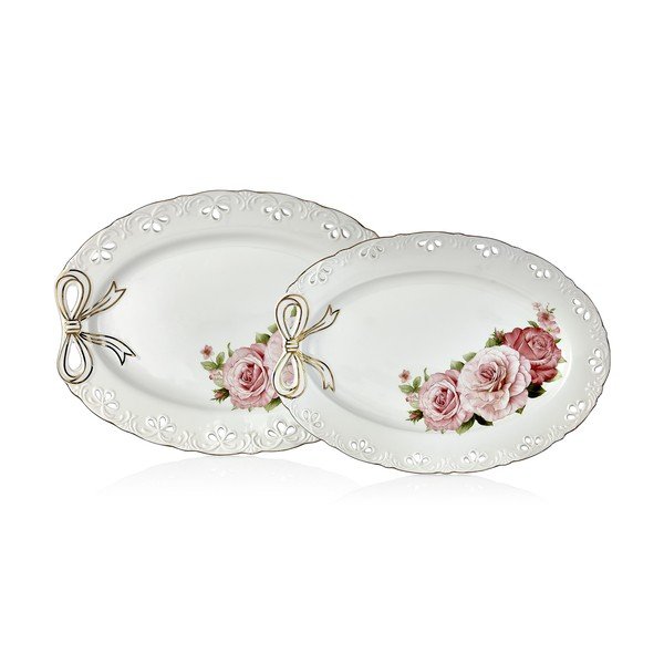 Sada 2 porcelánových tanierov Dina