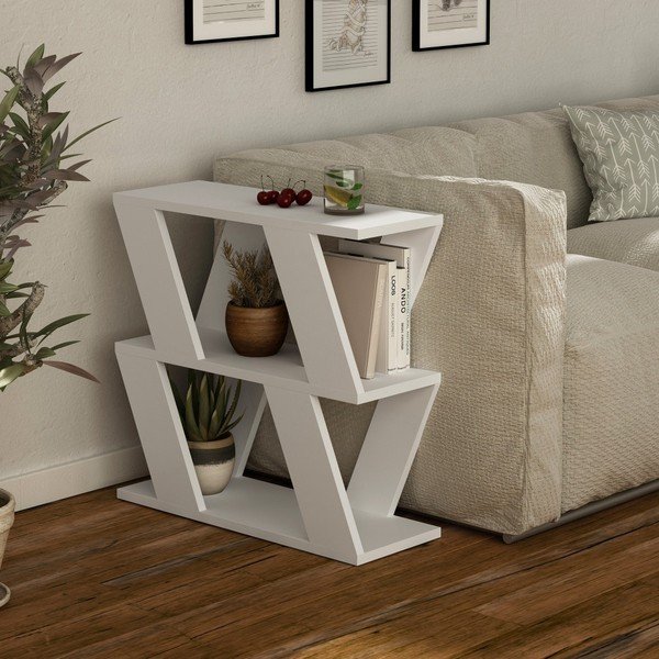 Biely príručný stolík Lazena White-image-1
