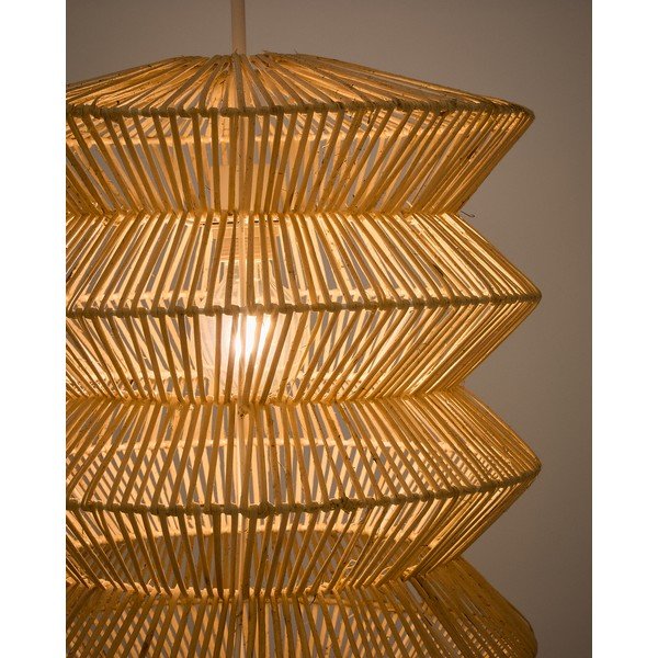 Závesné svietidlo v prírodnej farbe s ratanovým tienidlom Dakit – Kave Home-image-2