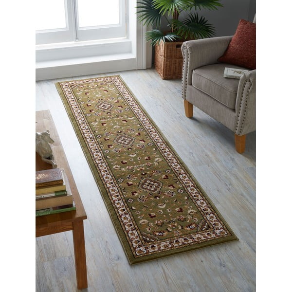 Zelený behúň 66x300 cm Sherborne – Flair Rugs-image-1