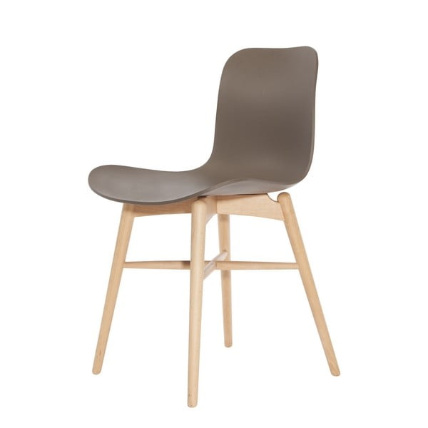 Hnedá jedálenská stolička z masívneho bukového dreva NORR11 Langue Natural
