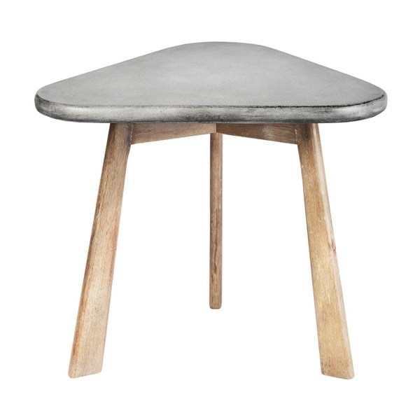 Odkladací stolík z akáciového dreva s betónovou doskou a'miou home Tria'tri, výška 35 cm