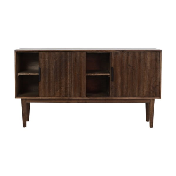 Tmavohnedá nízka komoda z masívneho dreva 150x80 cm Bitika – Light & Living-image-3