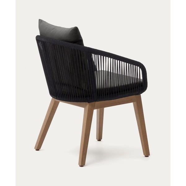 Čierne drevené záhradné kreslo Portalo – Kave Home-image-3