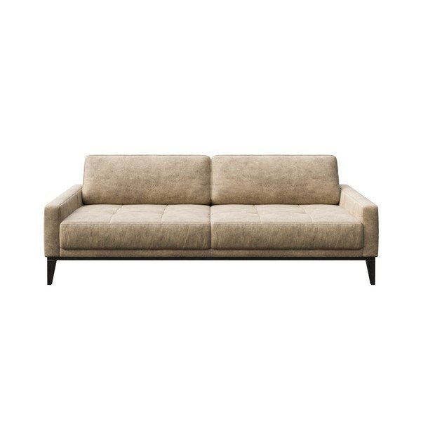 Béžová pohovka z imitácie kože MESONICA Musso Tufted, 210 cm