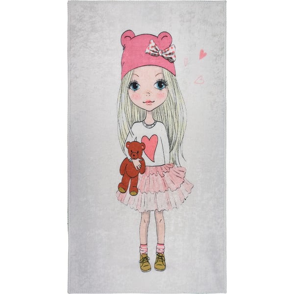 Prateľný detský koberec 160x230 cm Cute Girl and the Bear – Vitaus