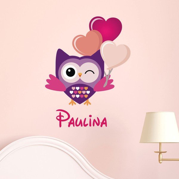 Nástenná samolepka s menom Ambiance Festive Owl-image-1