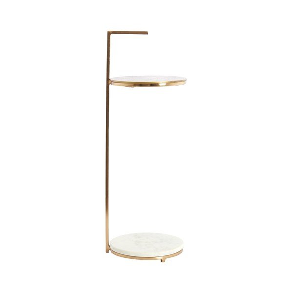 Okrúhly odkladací stolík s mramorovou doskou ø 26 cm Leda – Light & Living-image-3
