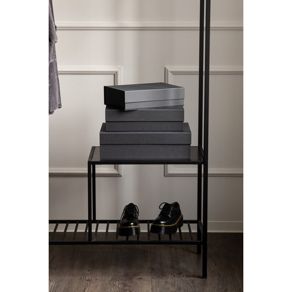 Tmavosivé kartónové úložné boxy v súprave 3 ks s vekom 42,5x29,5x13 cm Kian Paper Laminate – Bigso-image-2