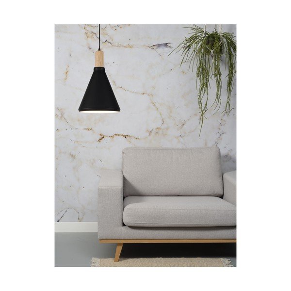 Závesné svietidlo s kovovým tienidlom v čierno-prírodnej farbe ø 25 cm Melbourne – it's about RoMi-image-2