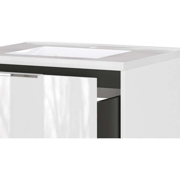Biela lesklá závesná skrinka pod umývadlo 61x61 cm Celano – Germania-image-4