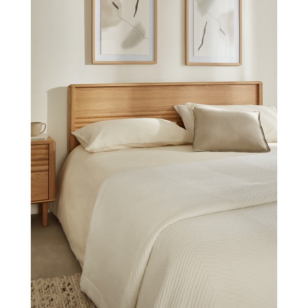 Dvojlôžková posteľ z dubového dreva s roštom v prírodnej farbe 180x200 cm Lenon – Kave Home-image-3