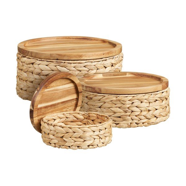 Košíky v súprave 3 ks z vodného hyacintu ø 30x15 cm Botofte – House Nordic-image-4