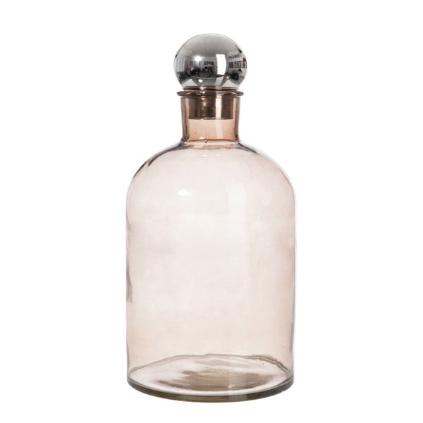 Sklenená fľaša J-Line Bottle Silver, 18 x 39 cm