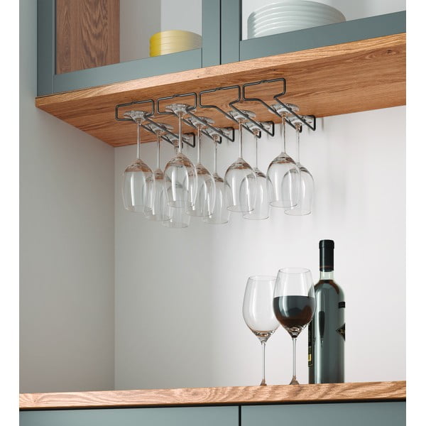 Nástenné držiaky na poháre na víno z nerezovej ocele v súprave 2 ks Lava – Metaltex-image-2