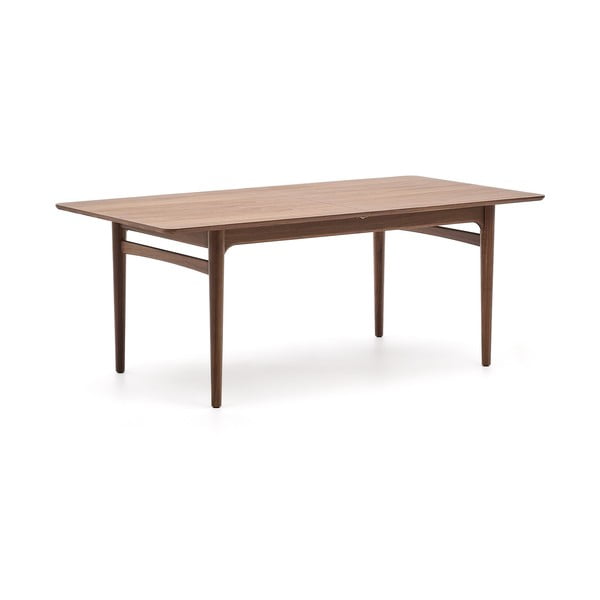 Rozkladací jedálenský stôl s prídavnou doskou v dekore orecha 100x200 cm Elan – Kave Home-image-2