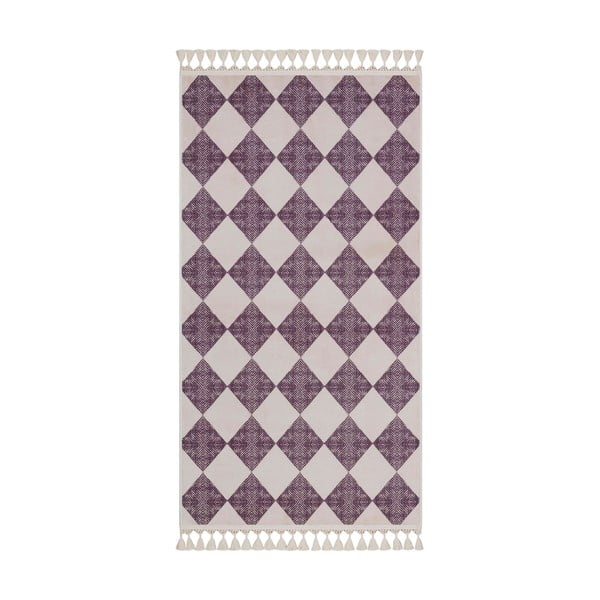 Fialovo-béžový umývateľný koberec behúň 200x80 cm - Vitaus