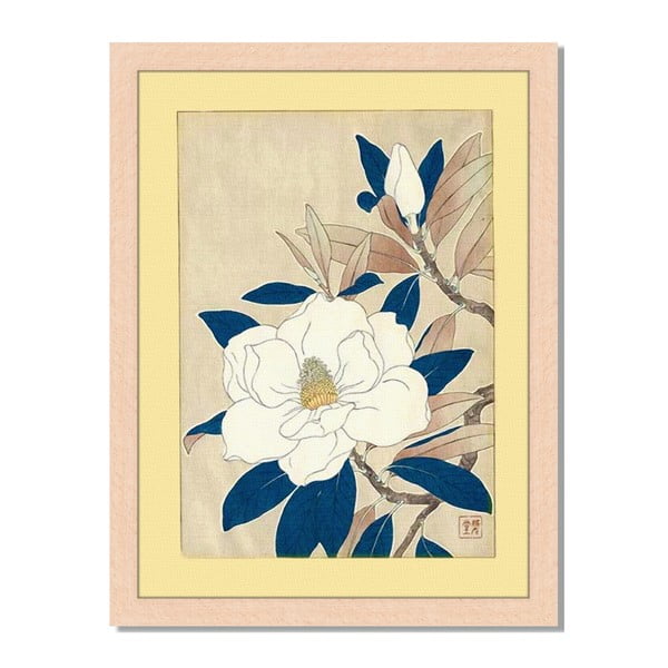 Obraz v ráme Liv Corday Asian White Flower, 30 x 40 cm