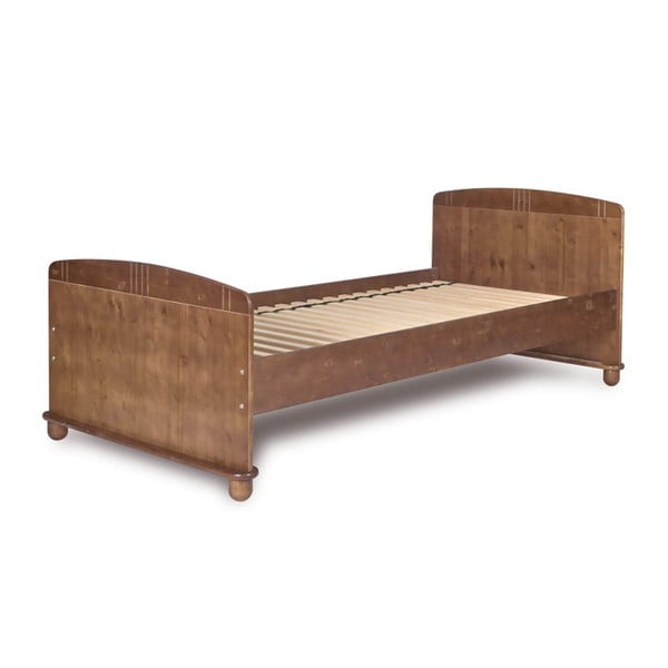 Tmavohnedá detská posteľ z borovicového dreva Faktum Tomi, 90 × 200 cm