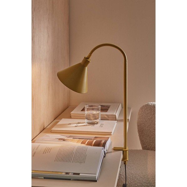 Hnedá kovová stolová lampa s ohýbateľnou konštrukciou/s klipom (výška  50 cm) Flexi Torino – Ellos Home-image-1
