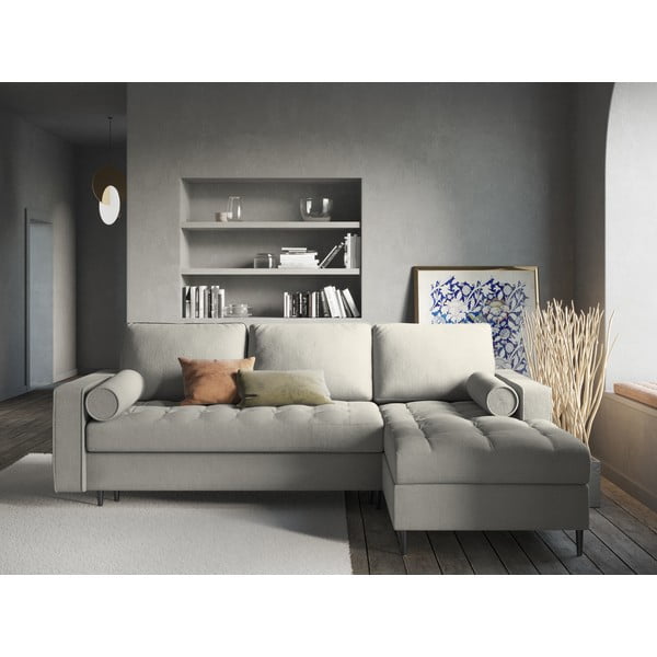 Svetlosivá rozkladacia rohová pohovka Milo Casa Santo, pravý roh-image-1